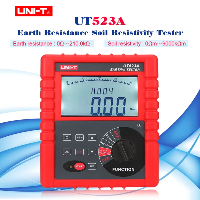 

UNI-T UT523A Digital 2/3/4 Pole Earth Ground Resistance Megger Voltage Soil Resistivity Tester Meter RS232 Ohm meter Multimeter