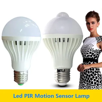 3W 5W 7W 9W 12W E27 220V Led Lamp Smart Sound/Pir Motion sensor Led Lamp Licht Inductie Trap Hal Nachtlampje Wit