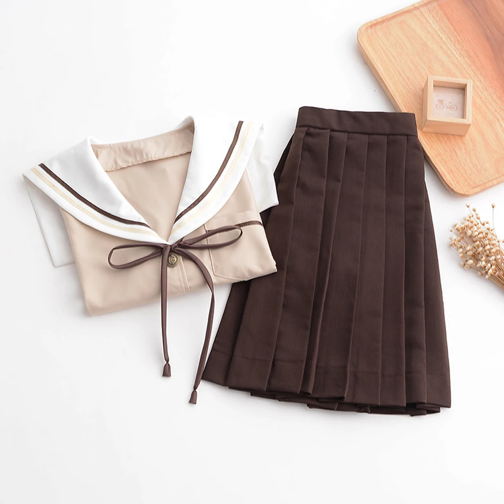 New_Japanese_Korean_Cute_Girls_Sailor_suit_Student_School_Uniforms_Clothing_Outfits_Short_Long_Shirt