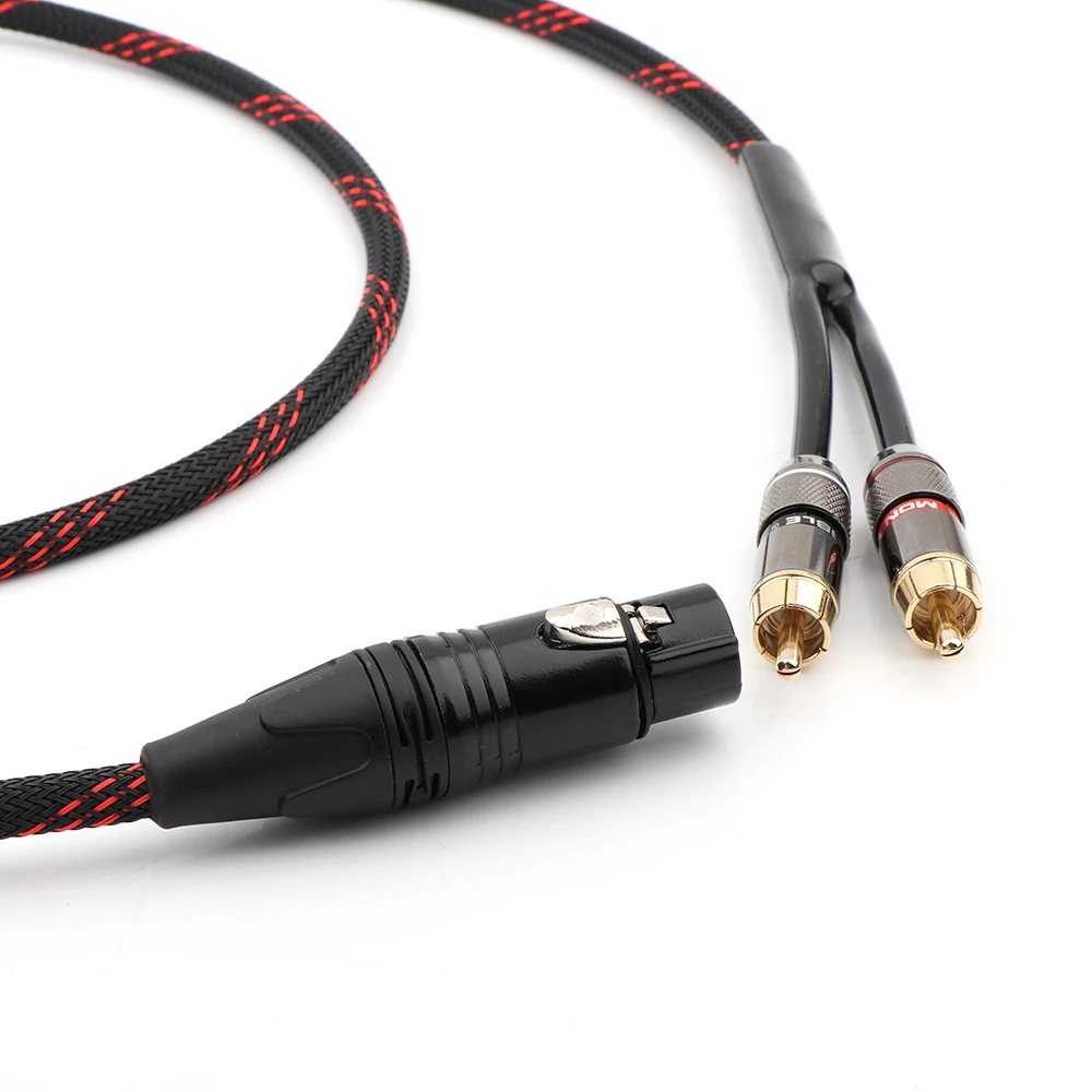Yter Hifi Canare XLR FEMALE to 2RCA Audio Cabler PC Mobilephone Amplifier Interconnect High Quality XLR Male to RCA Cable