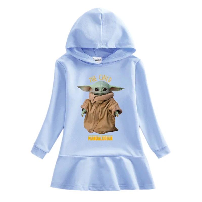 Baby Yoda Dress Girls Princess Dress Hooded Dress Girls Casual