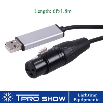 

1.8M Stage USB DMX Interface Adapter Cable PC DMX Controller Dimmer USB DMX 512 Signal Conversion Wire For DJ Lights Machines