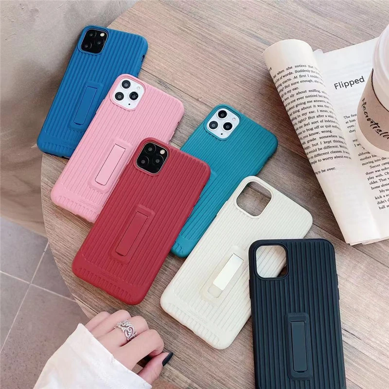 Карамельный цвет Текстура багажа ремешок на руку мягкий чехол s для iphone 11promax X XS Max XR 6S 7 8 Plus Стенд чехол для телефона чехол