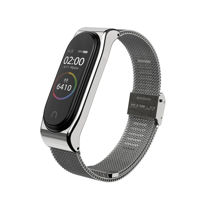 silver A Ремешок mi jobs для Xiaomi mi, браслет на 3/4 ремешках, металлический ремешок на запястье из нержавеющей стали, сменный ремешок для Xiao mi 4 - Цвет: silver A