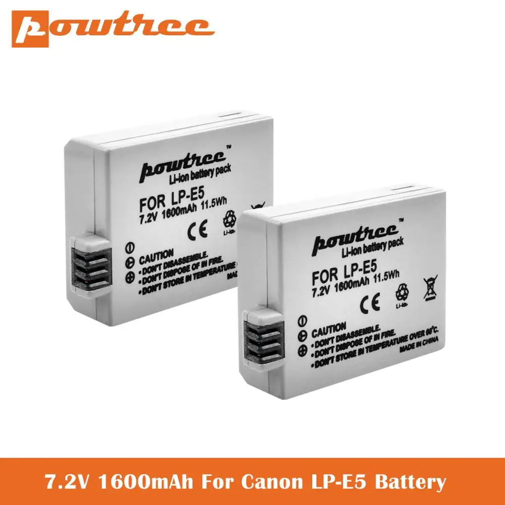 7,2 V LP-E5 de 1600mAh de la batería para Canon EOS Rebel XS rebelde T1i rebelde XSi... 1000D... 500D... 450D beso X3 beso X2 beso F LPE5