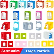 Diy Большие размеры строительные блоки объемные части модель оконных дверей Бытовые аксессуары совместимы с дублированные игрушки для детей подарок