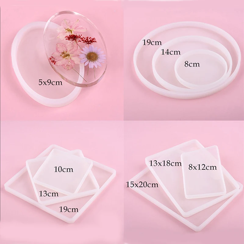 Transparent Fluid Round Coaster Resin Casting Molds Silicone Epoxy Jewelry Pendant Agate Making Mould Tool Home DIY Accessory