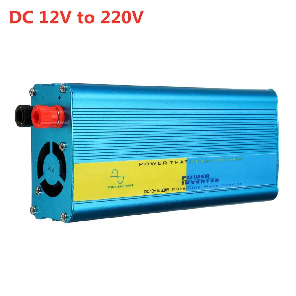 1200 Вт Инвертор с зарядным устройством DC12V/24 V постоянного тока до AC220V Напряжение трансформатор с немодулированным синусоидальным сигналом Мощность инвертор 8 интеллигентая(ый) защиты: 93 коэффициент конверсии - Цвет: 12-220V