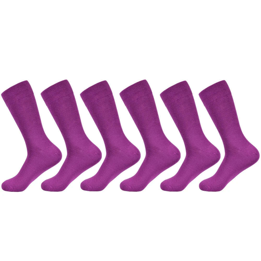 Новые мужские носки фиолетовые мужские носки из хлопка однотонноные цветные свадебные подарочные счастливые мужские носки