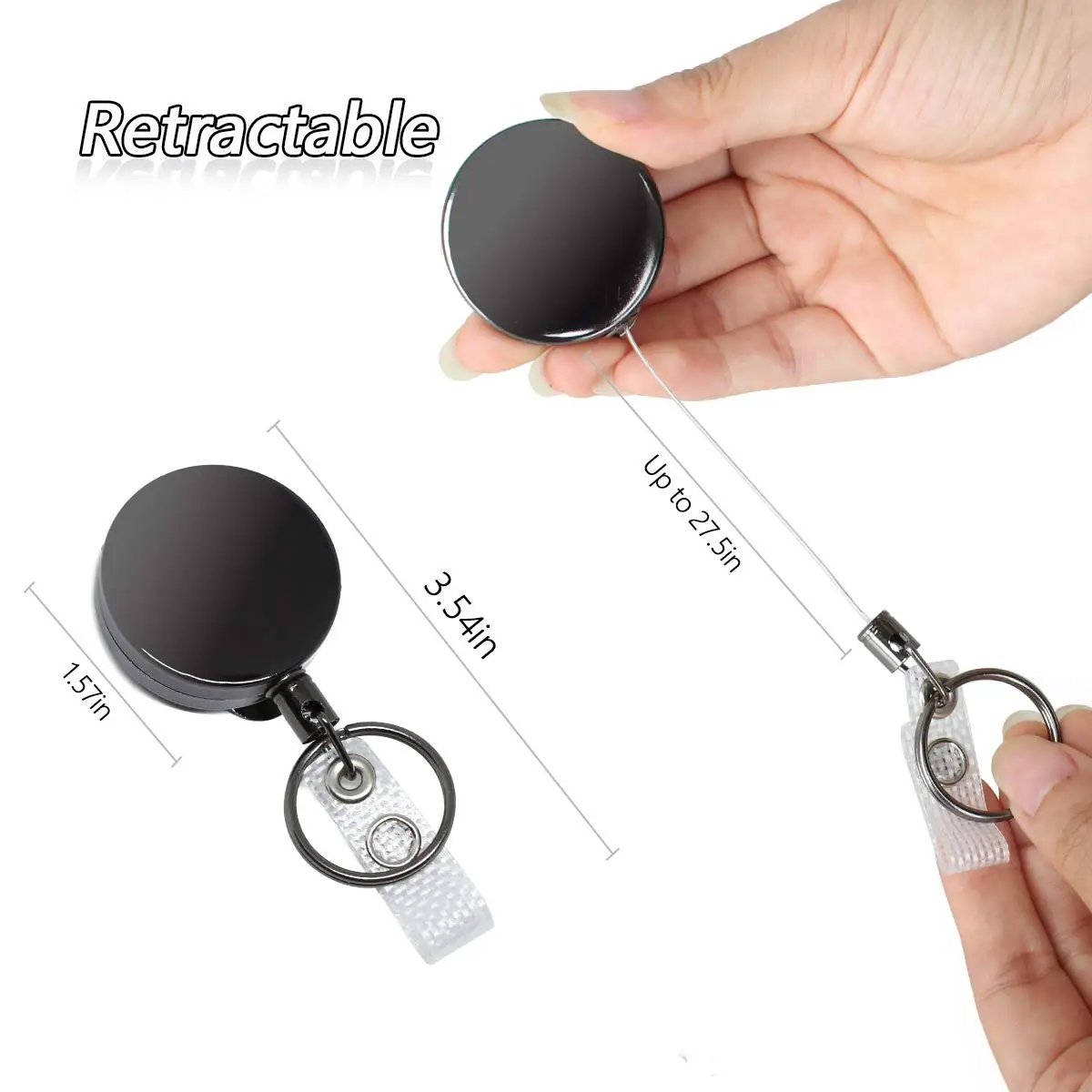 B-Retractable Pull Badge Reel цинковый сплав ABS пластик ID Lanyard Имя тег карты держатель значка катушки откатной ремень брелок зажим