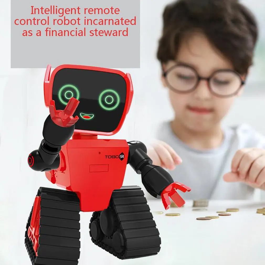 Cute RC Intelligent Robot Toy Voice Activated Interactive Recording Sing Dance Storytelling RC Robot Toy Kids Gift Green