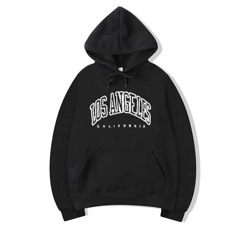 Sweat-shirt Femme Los Angeles California - Col Rond, Manches Longues - 35% Coton, 65% Polyester - Coupe Ajustée