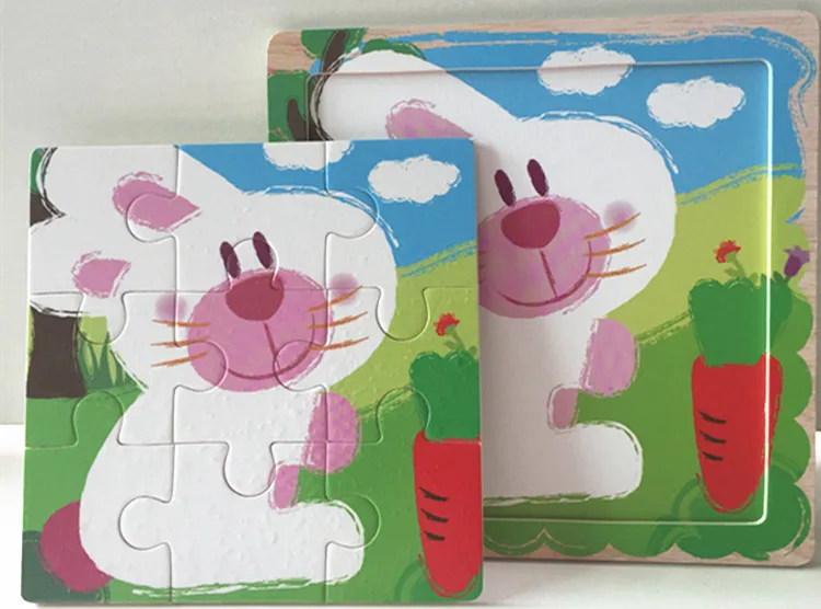 

Suit 9 Piece Belt Base Map Wooden Puzzle Jigsaw Puzzle 8 Zhang a Case 9 PCs Animal Wooden Puzzle