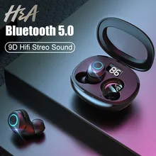 Беспроводные наушники H& A, Bluetooth V5.0, наушники, мини TWS, беспроводные Bluetooth наушники, Hi-Fi стереосенсорное управление, гарнитура без рук