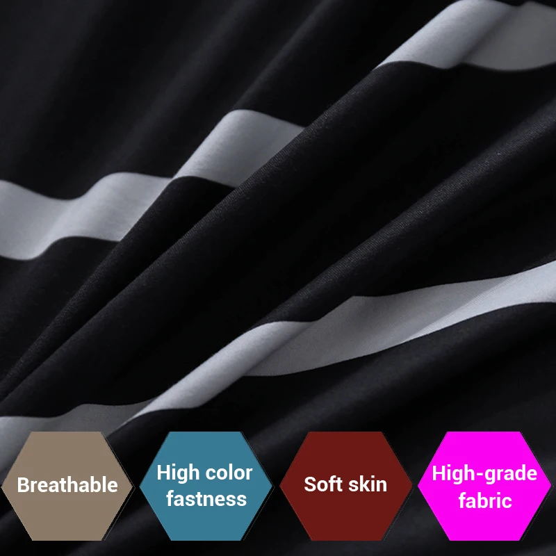 Black and White Color Stripe Bed Cover Sets Twin/Full/Queen/King/Super King size Quilt Cover Bed Sheet Pillowcase Bedding Set