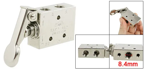 Pneumatic 2 Position 5 Way Spring Return Lever Manual Air Valve