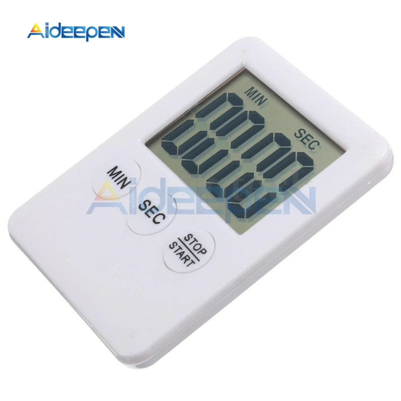 White Мини Супер тонкий lcd цифровой экран кухонный таймер квадратный кухонный будильник прямого и обратного счета магнитные часы кухонные инструменты - Цвет: White