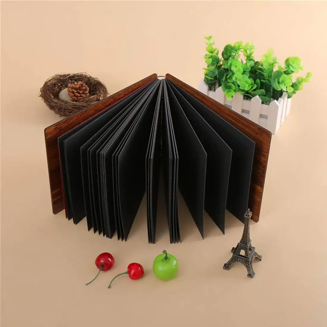 1pcs Handmade Loose-leaf Pasted Photo Album Personalized Baby Lovers DIY Wedding Memorial Photo Album 8 Inch Wood Cover Albums
