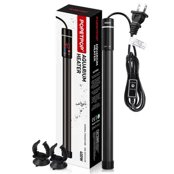 

POPETPOP 400W Submersible Aquarium Heater Titanium Heating Rod with Thermometer and LED Digital Display