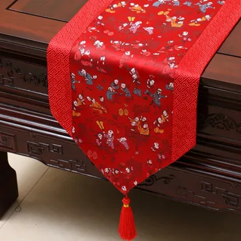 

Proud Rose Satin Table Runner Table Flag Table Cloth Simple China Wind Tea Table Runners Bed Flag Home Decoration