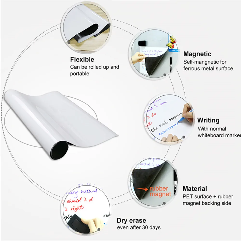 Съемная магнитная доска стираемая на холодильник магнитная наклейка доска для рисования с ручкой ластик домашний декор для офиса школы