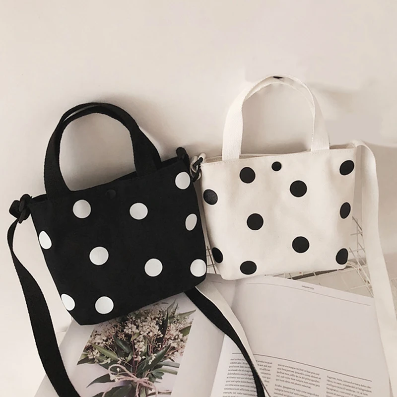 Children Cute Mini Purse Handbag Tote Canvas Dot Crossbody Bags For Kids Girls School Baby Small Hand | Багаж и сумки
