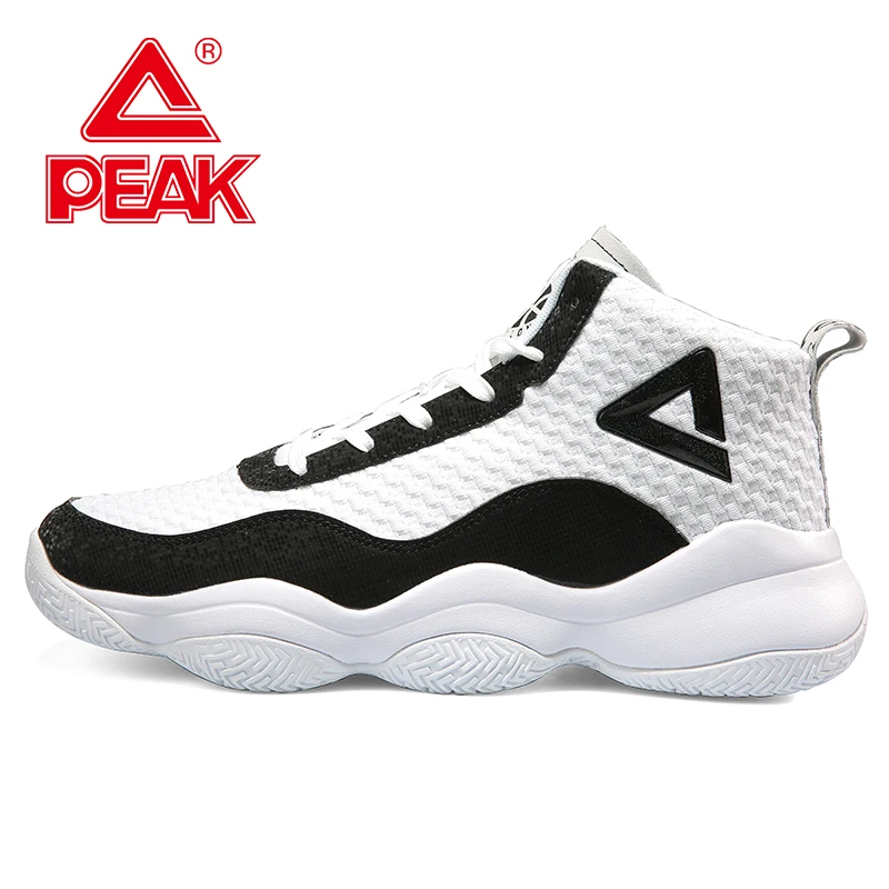 

PEAK Men Casual Sports Shoes 2019 High Top Black White Basketball Culture Shoes Retro Fashion Leisure Youth Street Shoes