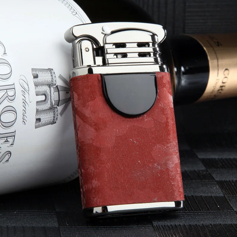 Двойная дуговая Зажигалка металлическая зарядка USB кожа Мода личность ветрозащитная сенсорная Зажигалка Электронная зажигалка аксессуары для курения - Цвет: c
