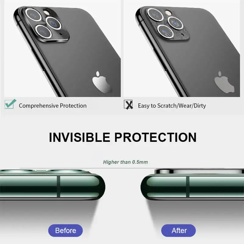 For Iphone 11 11 Pro Max Camera Film Metal Camera Lens Protector Film Full Cover Protective Film For Iphone 11 11 Pro Max Camera