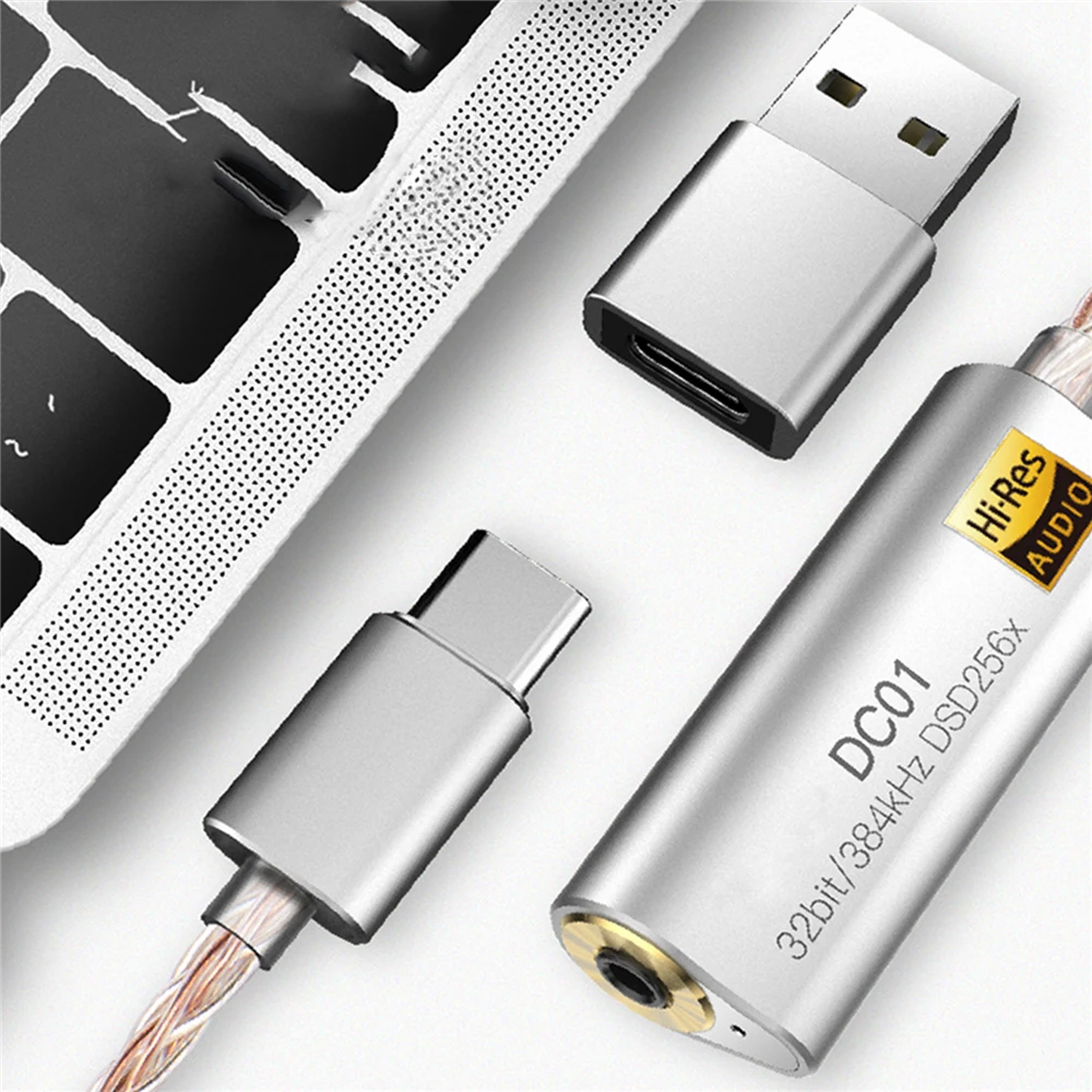  Portable Headphone Amplifier Adapter for iBasso DC01 DC02 USB DAC for Android PC Tablets 2 5 3 5mm HiFi HiRes Adapter Type C