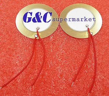 

20PCS 35mm Piezo Elements buzzer Sounder Sensor Trigger Drum Disc+ wire copper diy electronics