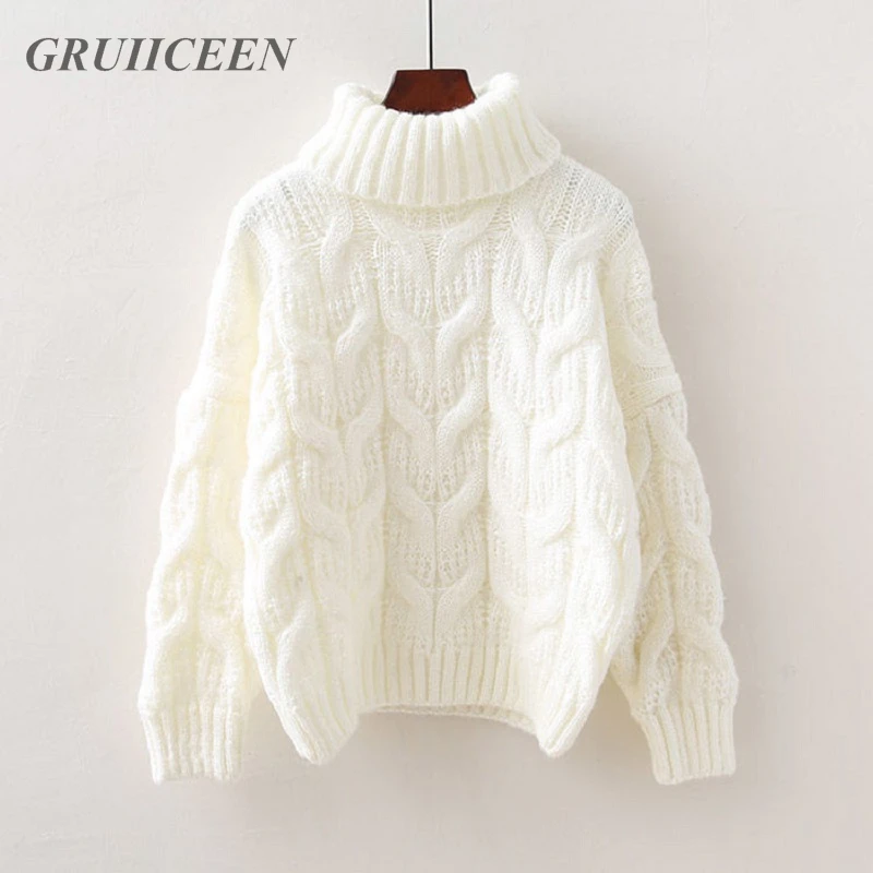 GRUIICEEN, женский свитер с высоким воротом, Осень-зима, Pull Jumpers, Европейский Повседневный твист, теплые свитера для женщин, GY2019921