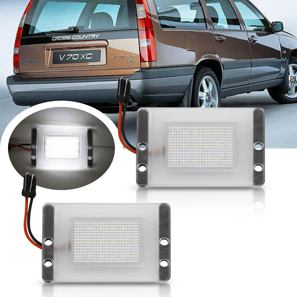 

2Pcs For Volvo 855 V70 V70 XC Error Free LED Number License Plate light Lamp