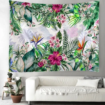 

Tropical plants printed tapestry Indian Mandala HippieTapestry Wall Hanging Bohemian Gypsy Psychedelic Tapiz Witchcraft Tapestry