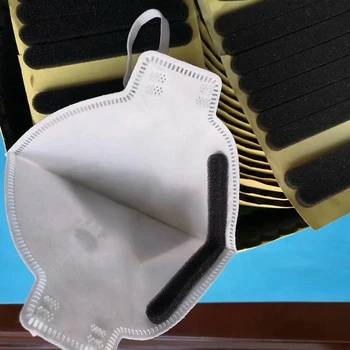 

60pcs Mouth Mask Nose Bridge Pad Comfortable Memory Foam Sponge Protection Strip With Double-Sided Adhesive Tape