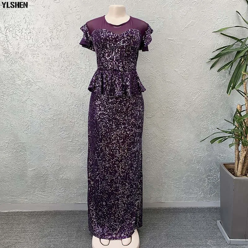 New African Dresses for Women Dashiki Super Elastic Sequins Long Africa Dress African Clothes Robe Africaine Vetement Femme 2019 05