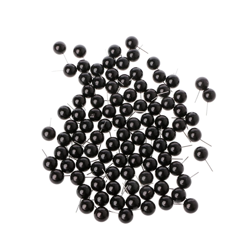 HX5D 100Pcs Glass Eyes 4 To 14mm Needle Felting Kit Black Beans Puppet Doll Craft | Игрушки и хобби