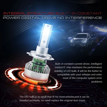 

Lights LED Waterproof: Headlight Bulbs 2PCS TXVSO8 H7 20000LM High Low