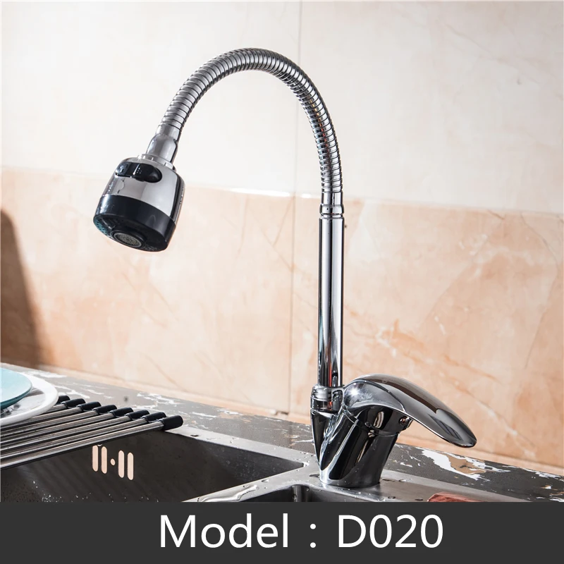 Solid Kitchen Mixer Cold and Hot Kitchen Faucet 360 Degree Rotatable Spout Single Handle Sink Brass Spray Mixer Tap Torneira vintage kitchen sink Kitchen Fixtures