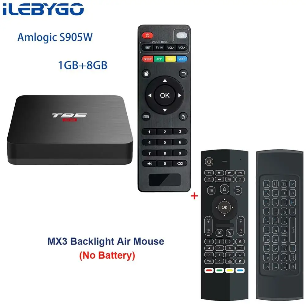 ILebygo T95 S2 Android ТВ BOX 2 Гб 16 GB Amlogic S905W 4 ядра Smart ТВ Box 2,4 GHz Wi-Fi Set топ box 1 GB 8 GB T95S2 плеер - Цвет: 1GB 8GB MX3