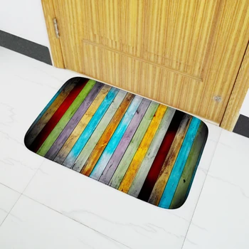 

Colorful Stripe Bathroom Rug Toilet Antiskid Bath Mats Soft Flannel Floor Carpet Set Mattress for Bathroom Home Decor