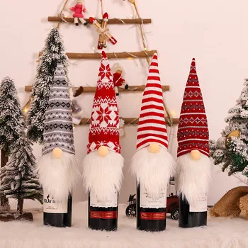 

New Year's Gift Santa Claus Wine Bottle Dust Cover Xmas Navidad Noel Christmas Decorations for Home Natal Dinner Table Decor