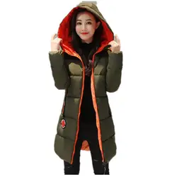 2019 зимняя куртка Женская Толстая Длинная женская парка с капюшоном женская верхняя одежда тонкое теплое пальто пуховик с хлопковой