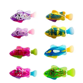 

8 Pcs Interactive Swimming Robot Cute Clown Fish Colorful Cat Toy with LED Light