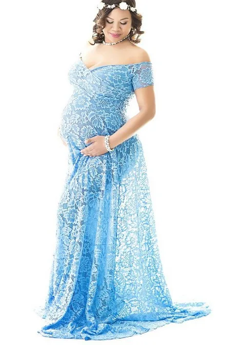 New Sexy Maternity Dresses Baby Shower Lace Fancy Pregnancy Dress Photo Shoot Long Pregnant Women Maxi Gown For Photography Prop (4)