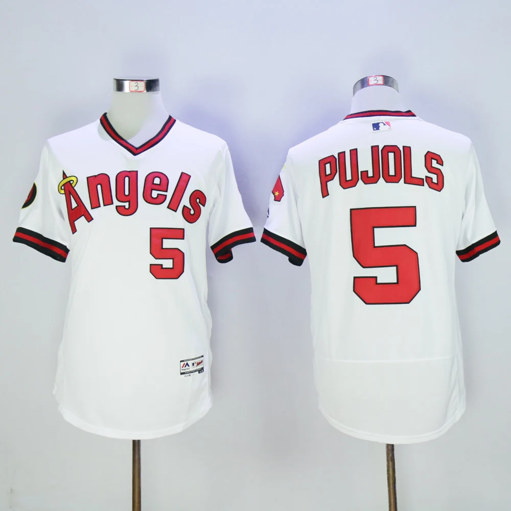 Сшиты Для мужчин Лос-Анджелеса Майк Траут Shohei Ohtani Альберта Pujols Kole Lee Реджи Джексон стержень Карью база Джерси camiseta maillot - Цвет: AS PICTURE