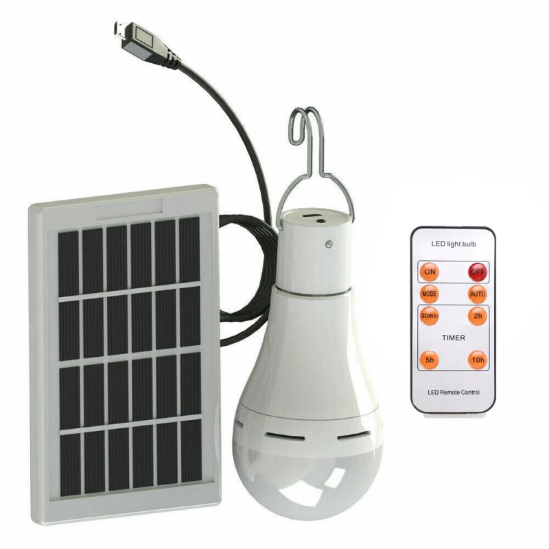 NEW 9W LED Solar Lamp Portable Remote Control Bulbs Camping Tent Fishing Light USB Rechargeable Emergency Lights | Освещение