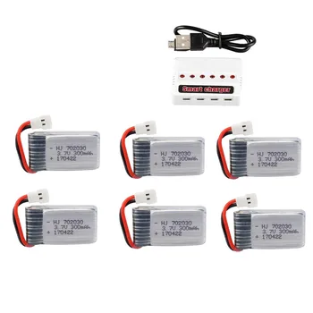 

3.7V 300mAh Lipo Battery +6 in 1 charger set For Hubsan H107 Syma X11C FY530 Udi U816 U830 F180 E55 FQ777 FQ17W RC Drone Parts