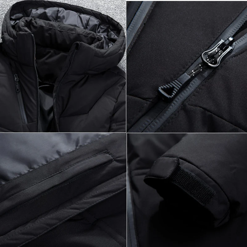 Мужская пуховая куртка piumino uomo inverno 3 цвета doudoune Мужская ветрозащитная верхняя одежда с капюшоном Повседневная белая пуховая куртка s