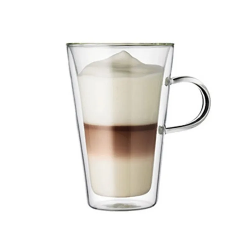 Lead-free Double Wall Glass With Handgrip Heat-resistant Transparent Flower Tea Coffee Milk Beverage Cup Drinkware | Дом и сад